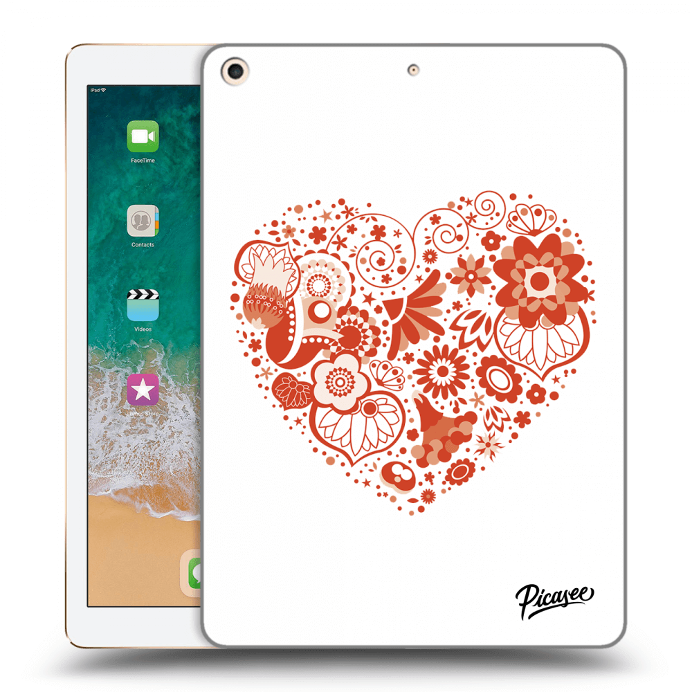 Picasee silikonowe czarne etui na Apple iPad 9.7" 2017 (5. gen) - Big heart