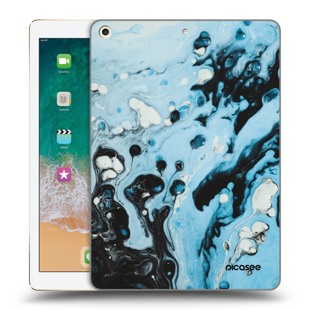 Picasee silikonowe przeźroczyste etui na Apple iPad 9.7" 2017 (5. gen) - Organic blue