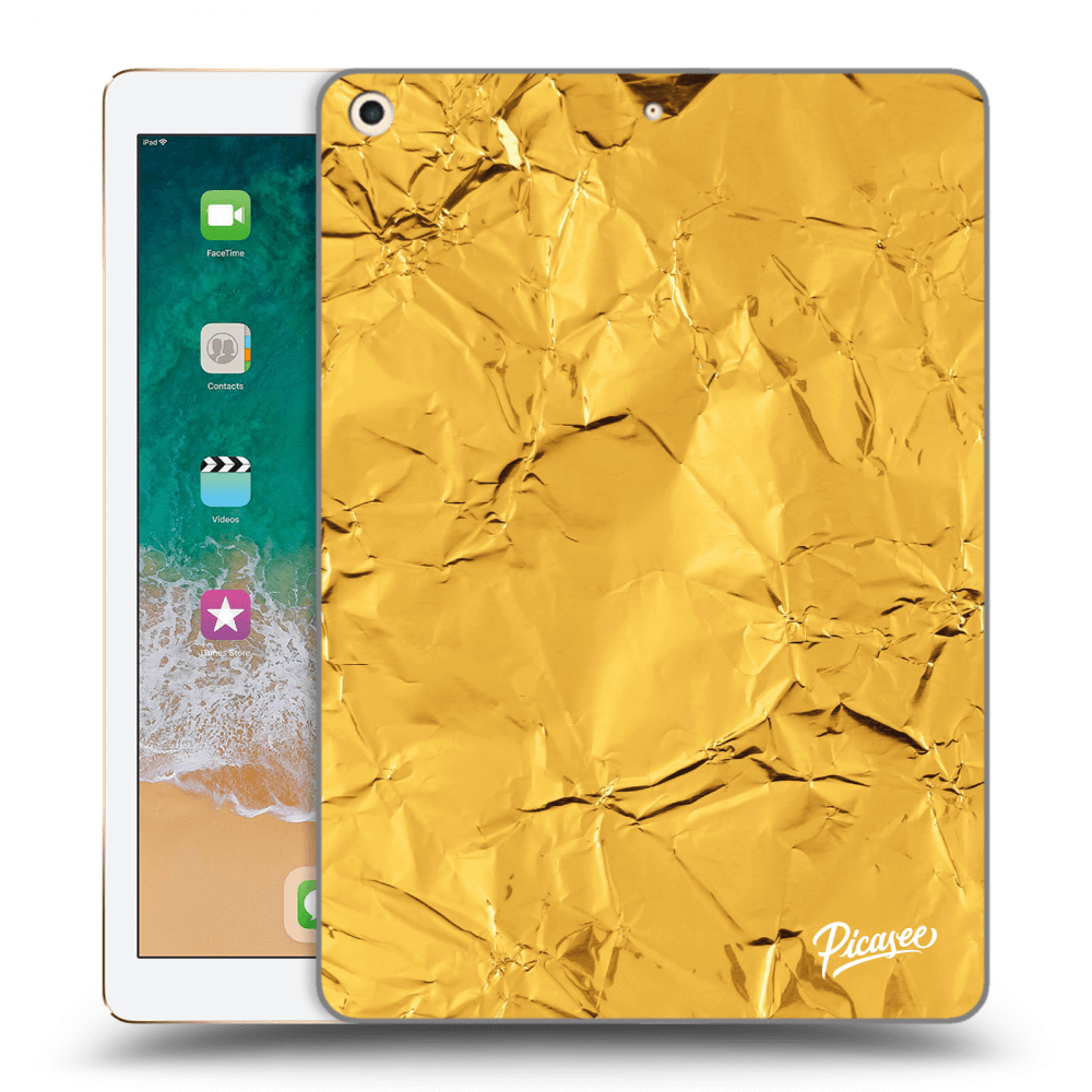 Picasee silikonowe przeźroczyste etui na Apple iPad 9.7" 2017 (5. gen) - Gold