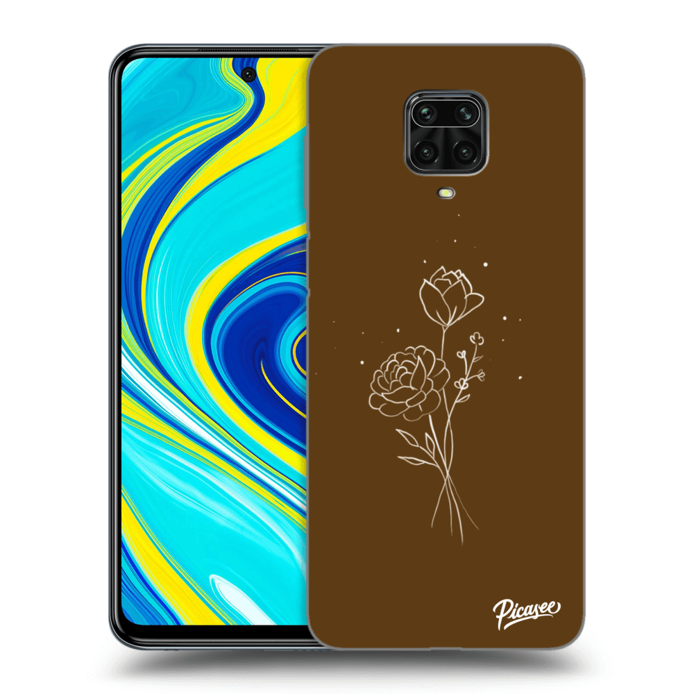 Picasee ULTIMATE CASE pro Xiaomi Redmi Note 9 Pro - Brown flowers