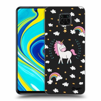 Picasee silikonowe czarne etui na Xiaomi Redmi Note 9 Pro - Unicorn star heaven