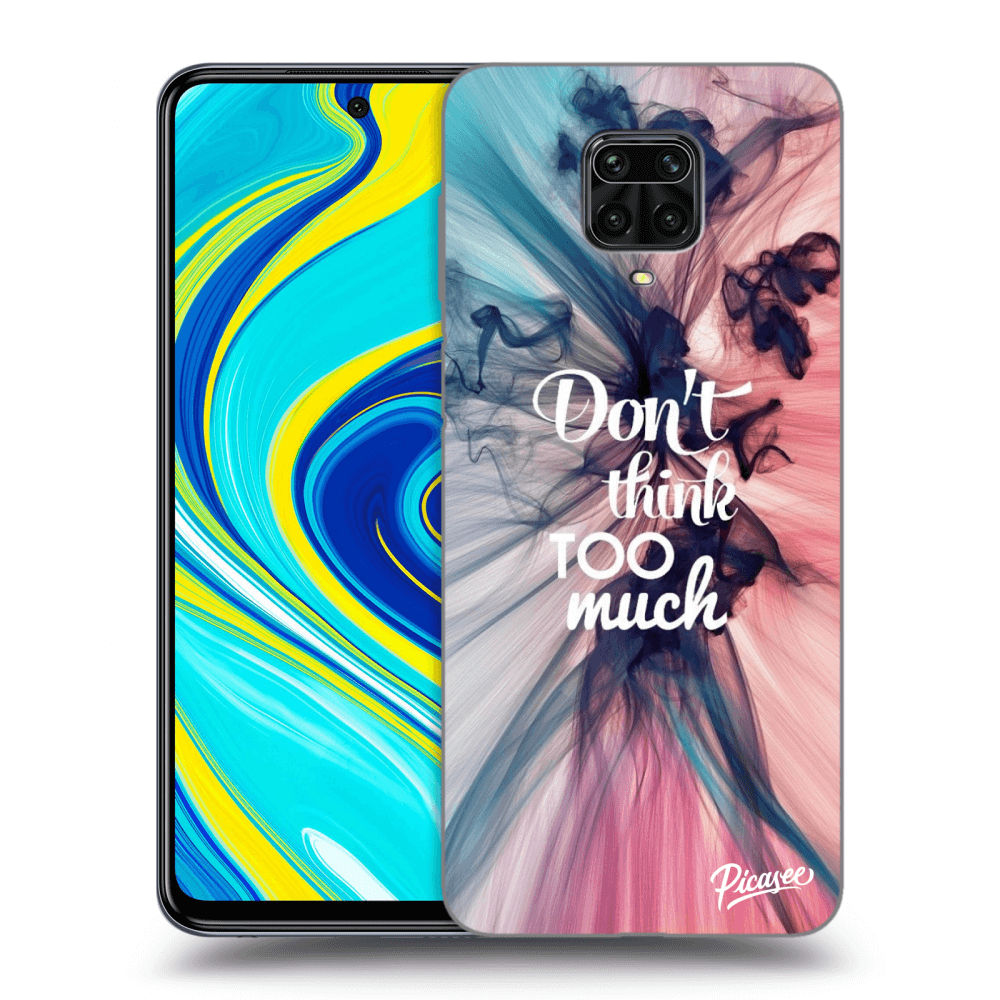 Picasee silikonowe czarne etui na Xiaomi Redmi Note 9 Pro - Don't think TOO much
