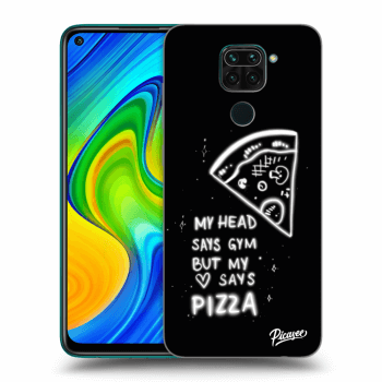 Picasee silikonowe czarne etui na Xiaomi Redmi Note 9 - Pizza
