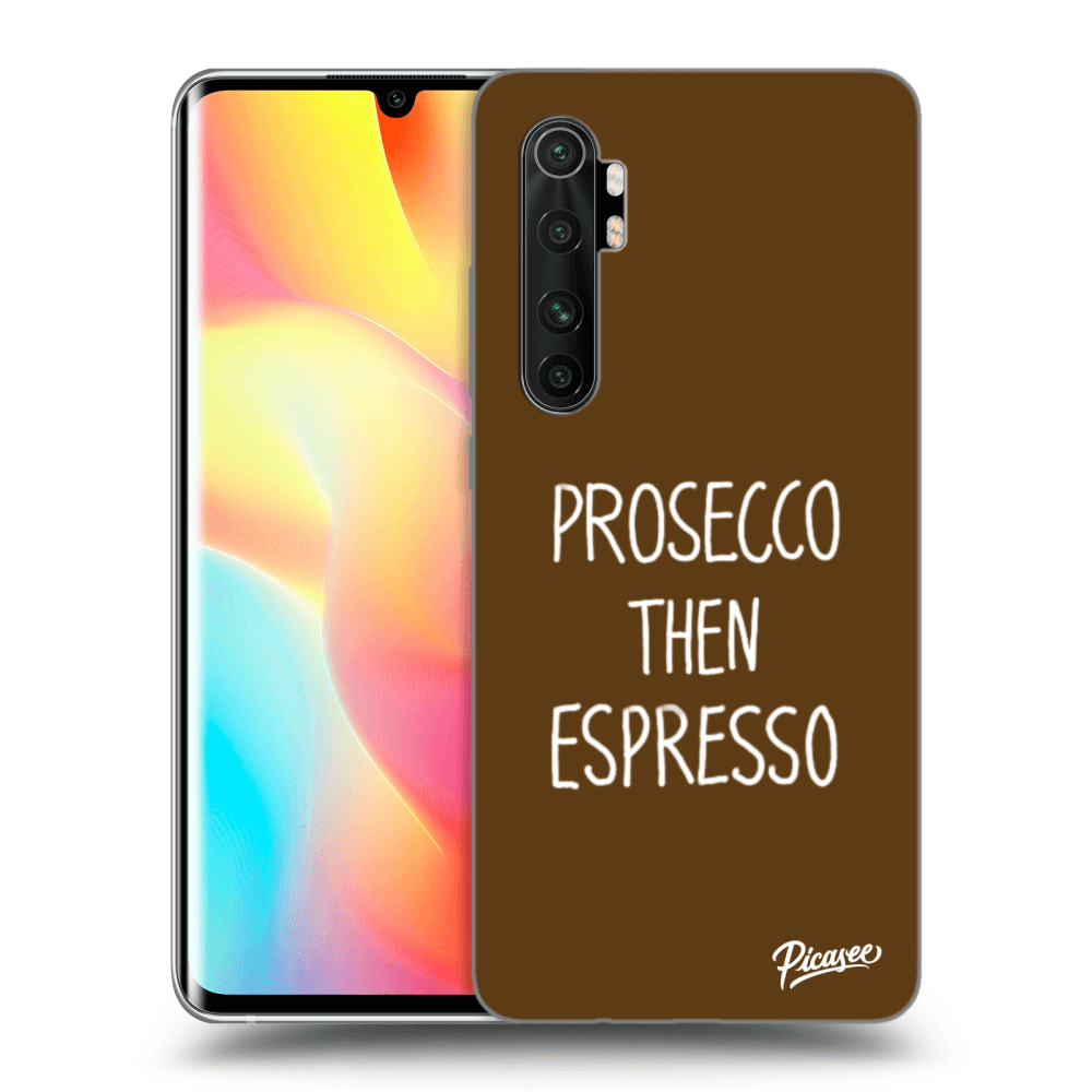 Picasee silikonowe czarne etui na Xiaomi Mi Note 10 Lite - Prosecco then espresso