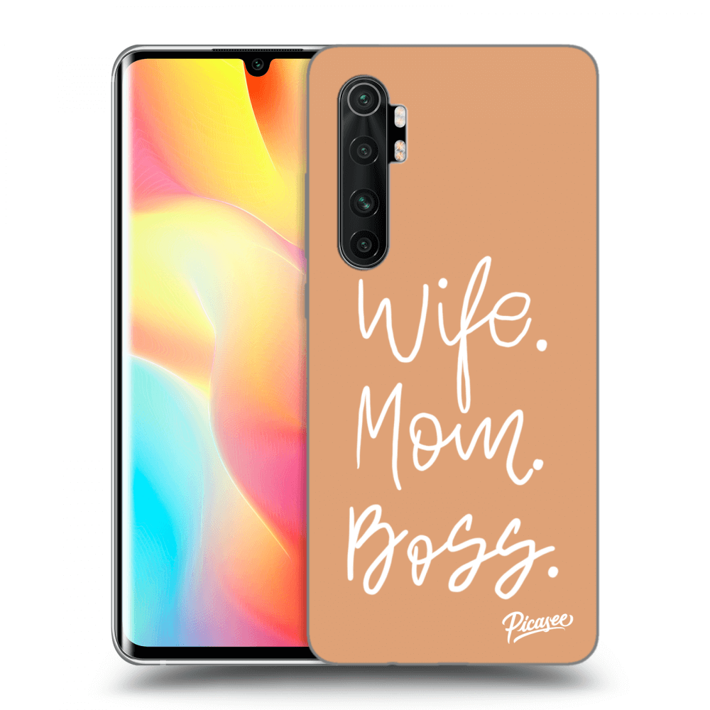 Picasee silikonowe czarne etui na Xiaomi Mi Note 10 Lite - Boss Mama