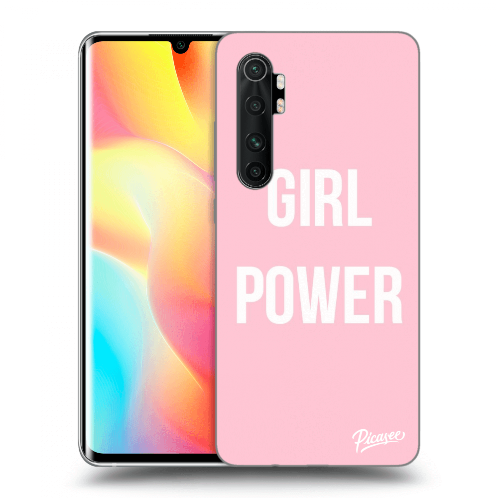 Picasee silikonowe czarne etui na Xiaomi Mi Note 10 Lite - Girl power