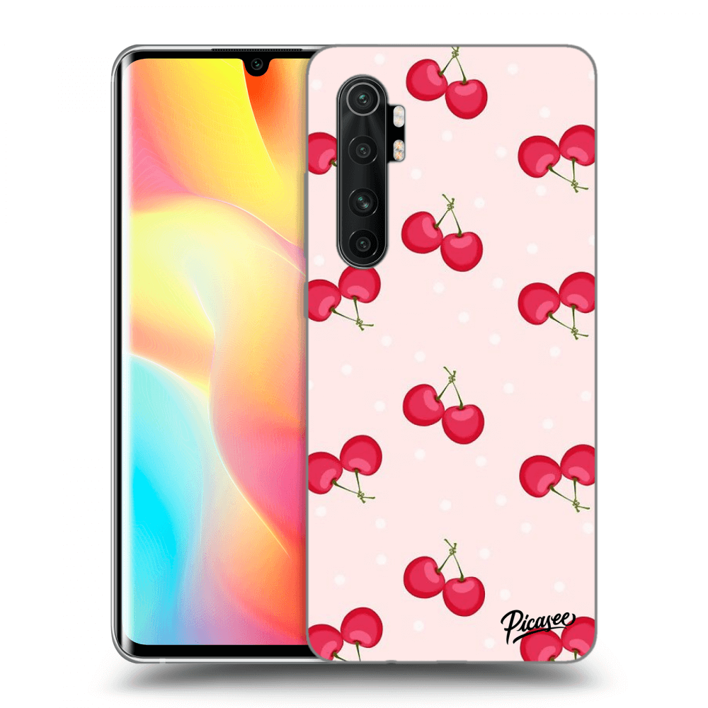 Picasee silikonowe czarne etui na Xiaomi Mi Note 10 Lite - Cherries