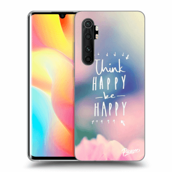 Picasee silikonowe czarne etui na Xiaomi Mi Note 10 Lite - Think happy be happy