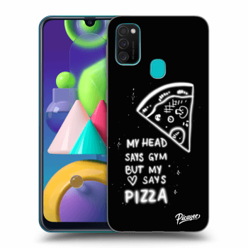 Picasee silikonowe czarne etui na Samsung Galaxy M21 M215F - Pizza