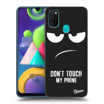 Picasee silikonowe czarne etui na Samsung Galaxy M21 M215F - Don't Touch My Phone