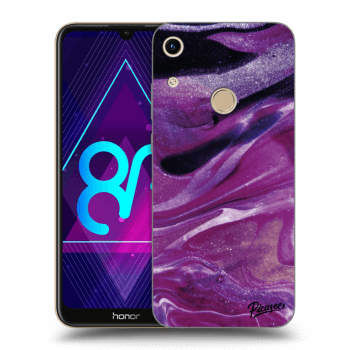 Picasee silikonowe przeźroczyste etui na Honor 8A - Purple glitter