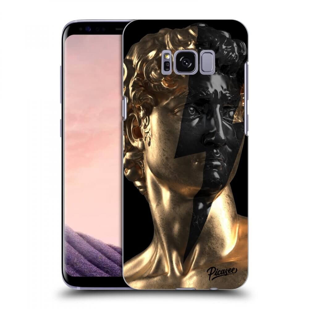Picasee silikonowe czarne etui na Samsung Galaxy S8 G950F - Wildfire - Gold