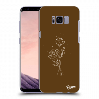 Picasee silikonowe przeźroczyste etui na Samsung Galaxy S8 G950F - Brown flowers