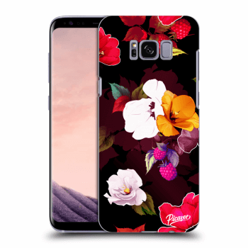 Picasee silikonowe czarne etui na Samsung Galaxy S8 G950F - Flowers and Berries