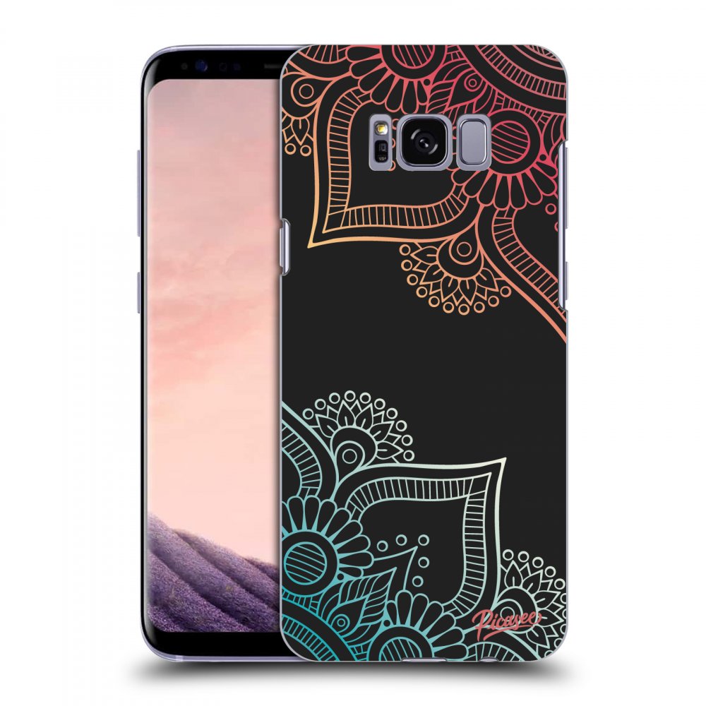 Picasee silikonowe czarne etui na Samsung Galaxy S8 G950F - Flowers pattern