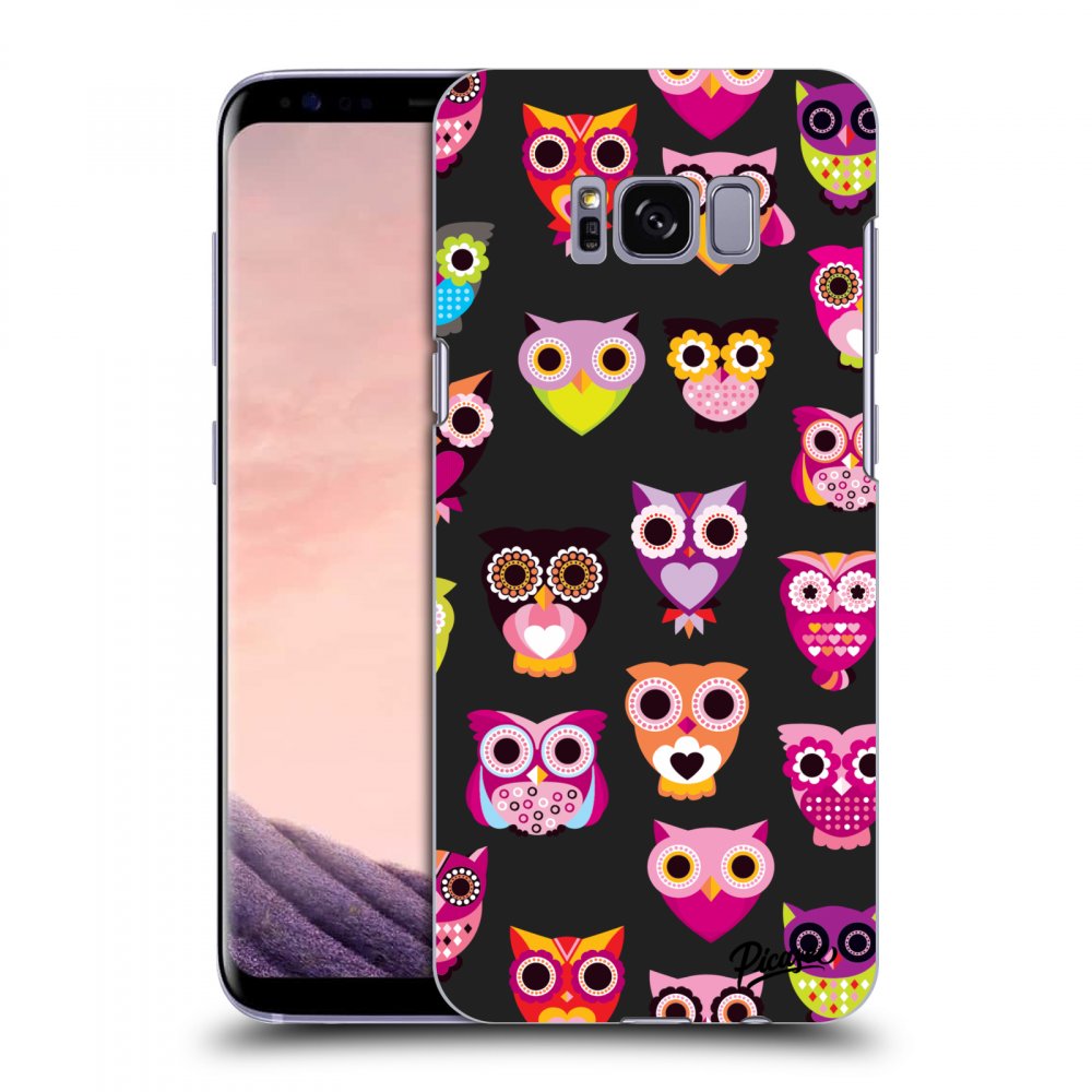 Picasee silikonowe czarne etui na Samsung Galaxy S8 G950F - Owls