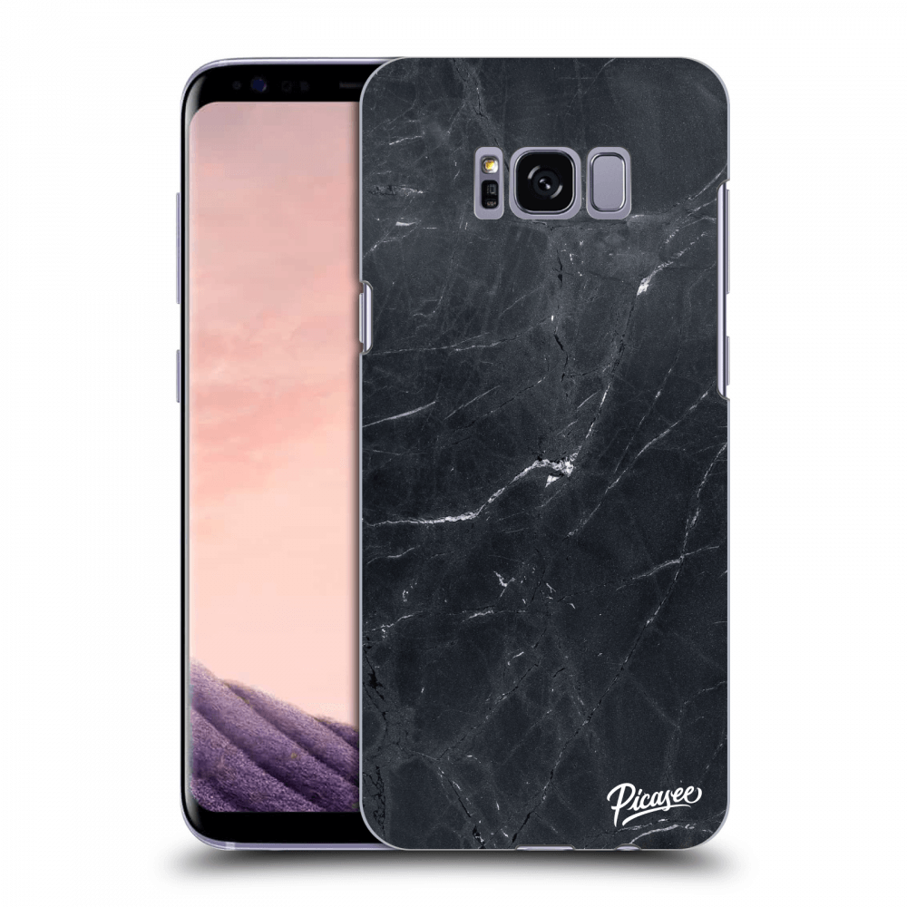 Picasee silikonowe przeźroczyste etui na Samsung Galaxy S8 G950F - Black marble