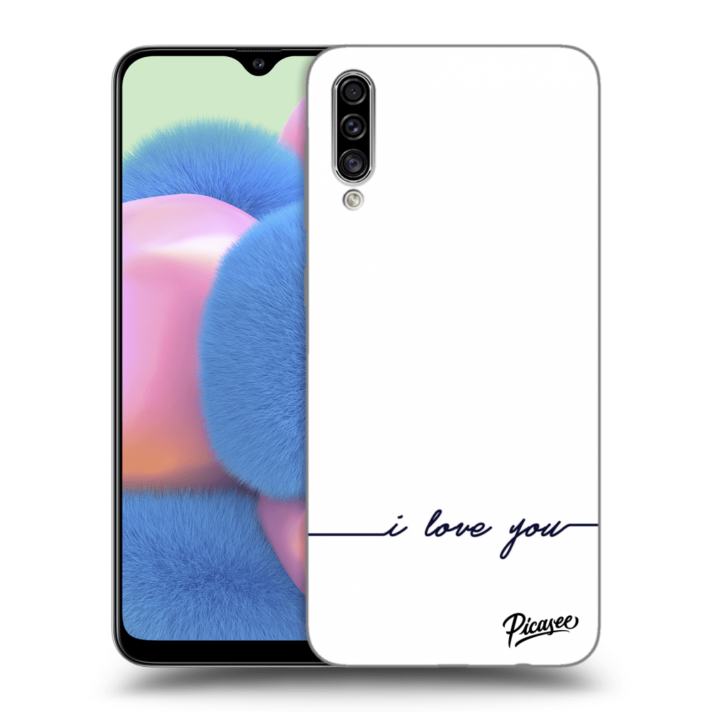 Picasee silikonowe przeźroczyste etui na Samsung Galaxy A30s A307F - I love you