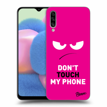 Picasee silikonowe przeźroczyste etui na Samsung Galaxy A30s A307F - Angry Eyes - Pink