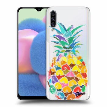 Picasee silikonowe przeźroczyste etui na Samsung Galaxy A30s A307F - Pineapple