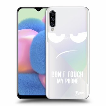 Picasee silikonowe przeźroczyste etui na Samsung Galaxy A30s A307F - Don't Touch My Phone