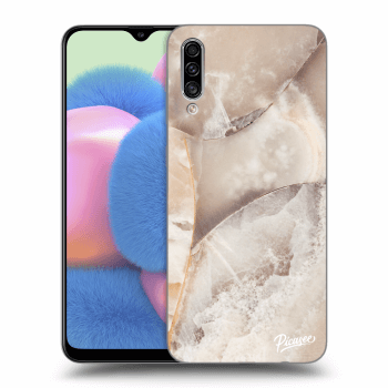 Picasee silikonowe przeźroczyste etui na Samsung Galaxy A30s A307F - Cream marble