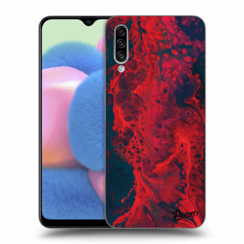 Picasee silikonowe przeźroczyste etui na Samsung Galaxy A30s A307F - Organic red