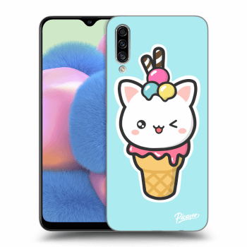 Picasee silikonowe przeźroczyste etui na Samsung Galaxy A30s A307F - Ice Cream Cat