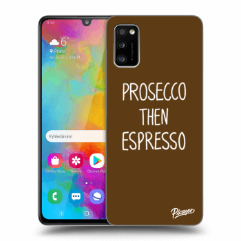 Picasee silikonowe przeźroczyste etui na Samsung Galaxy A41 A415F - Prosecco then espresso