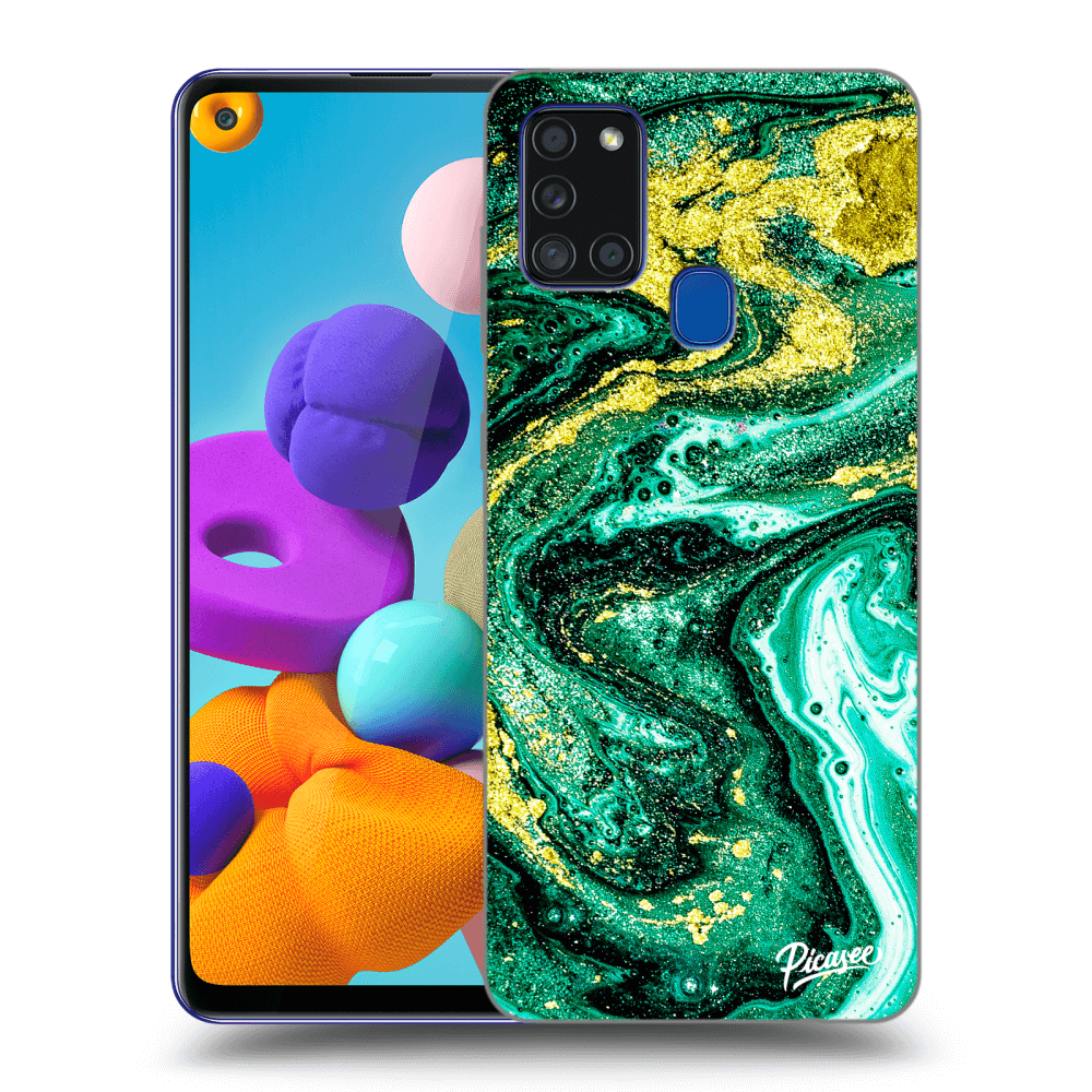 Picasee ULTIMATE CASE pro Samsung Galaxy A21s - Green Gold