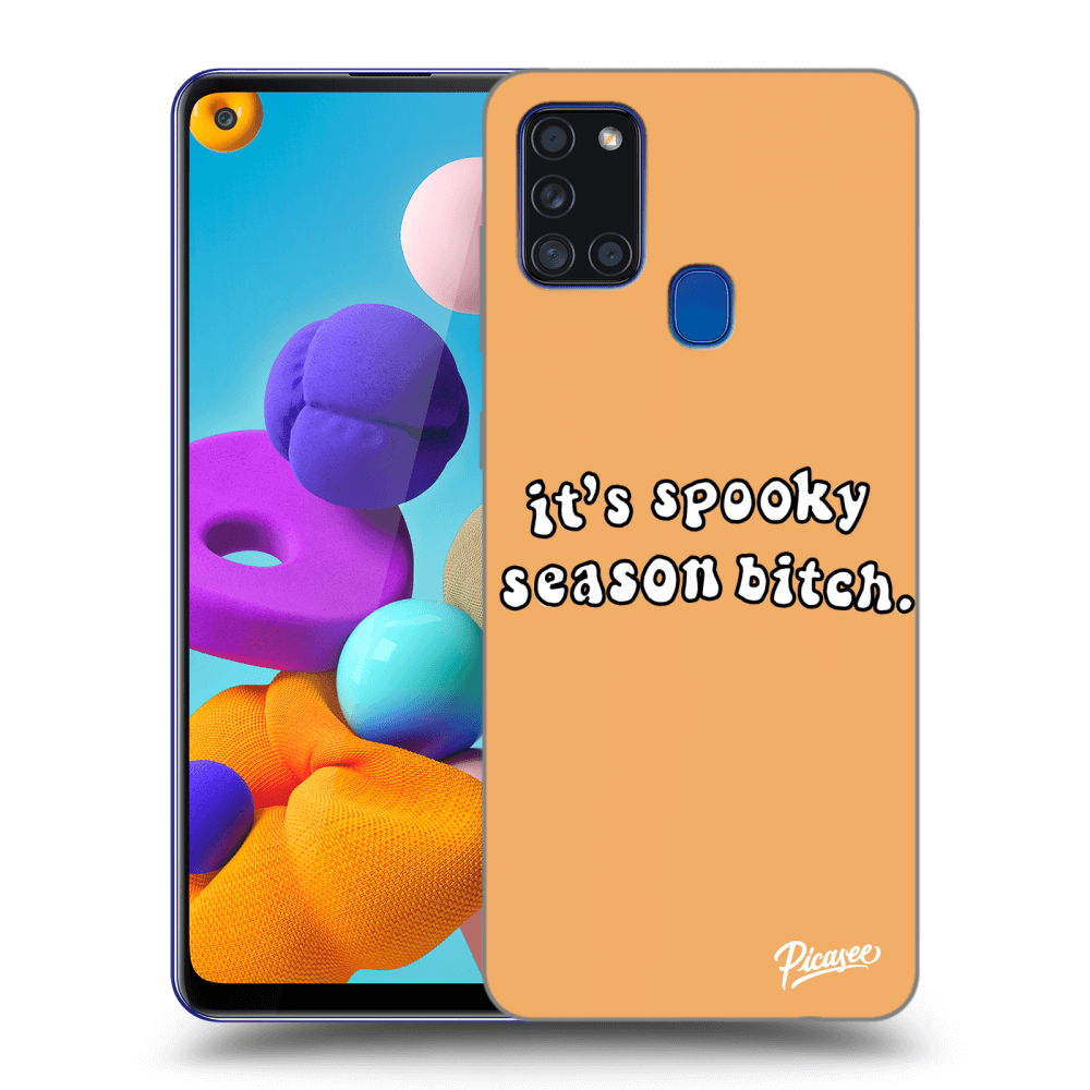 Picasee silikonowe przeźroczyste etui na Samsung Galaxy A21s - Spooky season