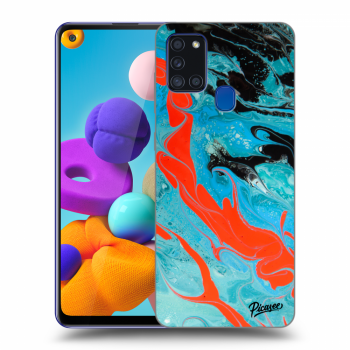 Picasee ULTIMATE CASE pro Samsung Galaxy A21s - Blue Magma