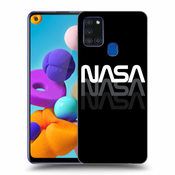 Picasee silikonowe czarne etui na Samsung Galaxy A21s - NASA Triple