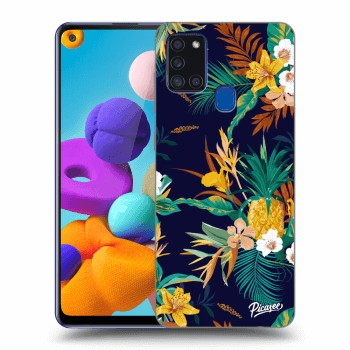 Picasee silikonowe przeźroczyste etui na Samsung Galaxy A21s - Pineapple Color