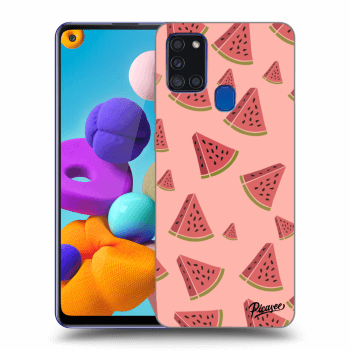 Picasee silikonowe przeźroczyste etui na Samsung Galaxy A21s - Watermelon