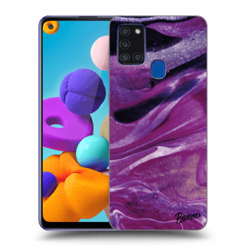 Etui na Samsung Galaxy A21s - Purple glitter