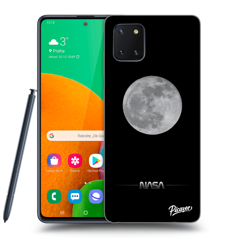 Picasee silikonowe czarne etui na Samsung Galaxy Note 10 Lite N770F - Moon Minimal