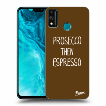 Picasee silikonowe przeźroczyste etui na Honor 9X Lite - Prosecco then espresso