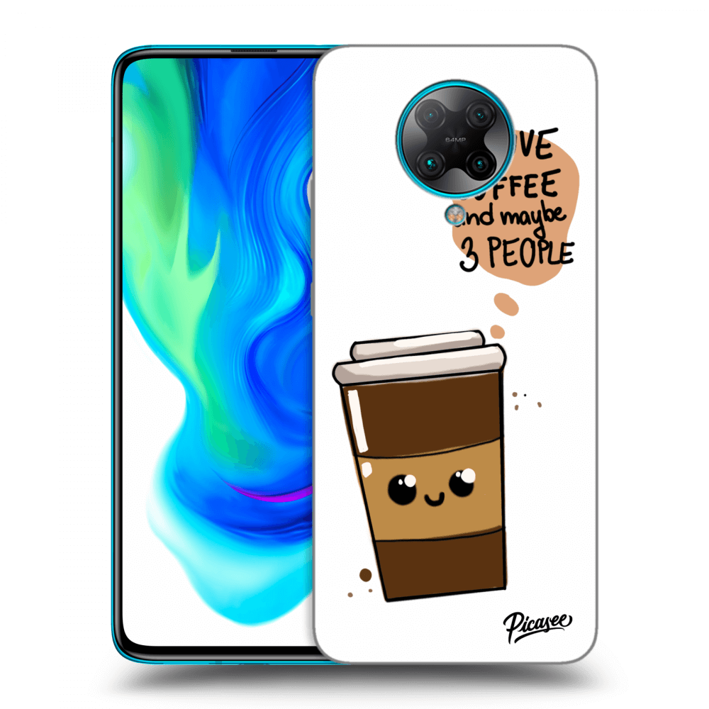 Picasee silikonowe czarne etui na Xiaomi Poco F2 Pro - Cute coffee