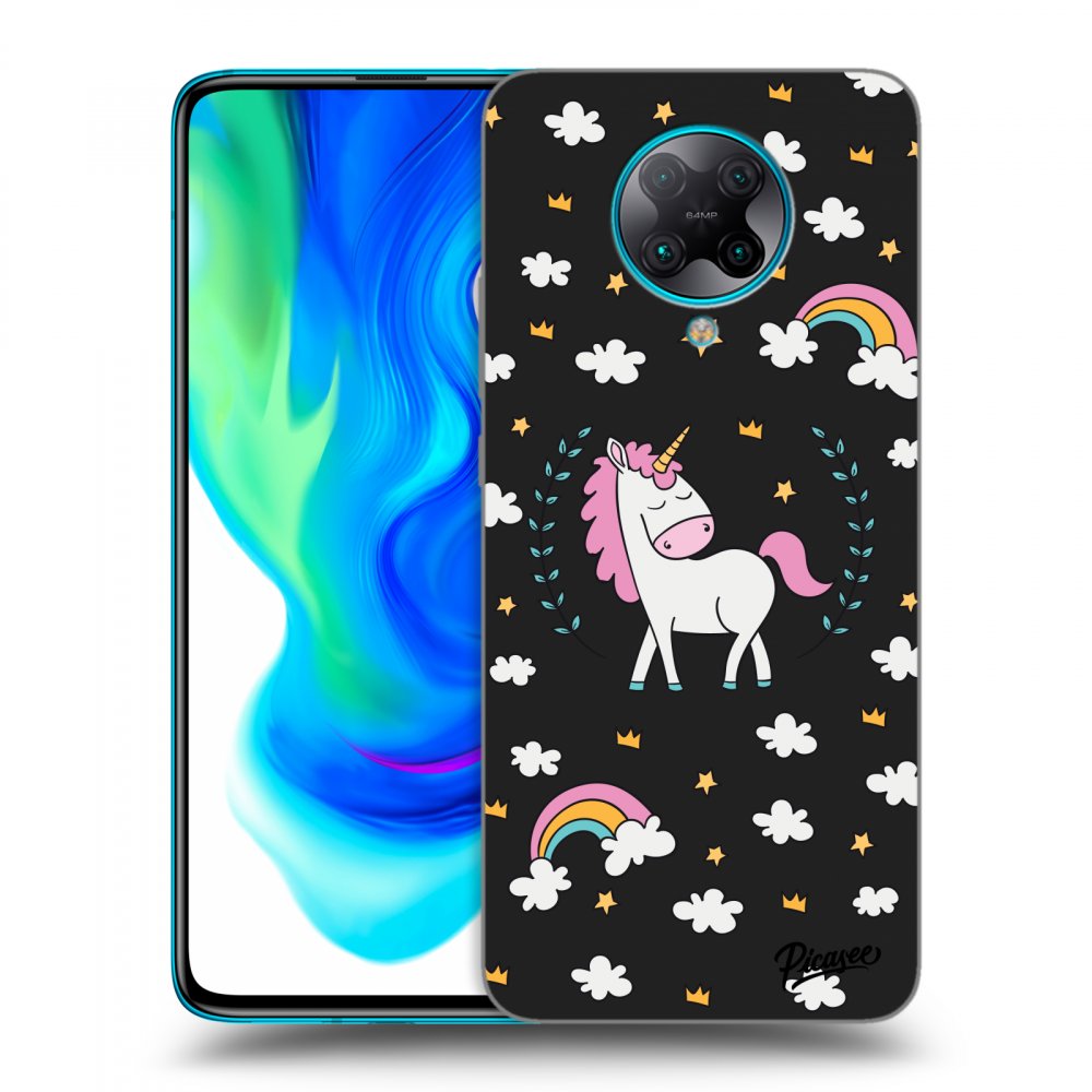 Picasee silikonowe czarne etui na Xiaomi Poco F2 Pro - Unicorn star heaven