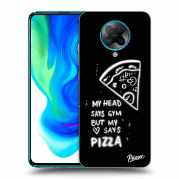 Picasee silikonowe czarne etui na Xiaomi Poco F2 Pro - Pizza