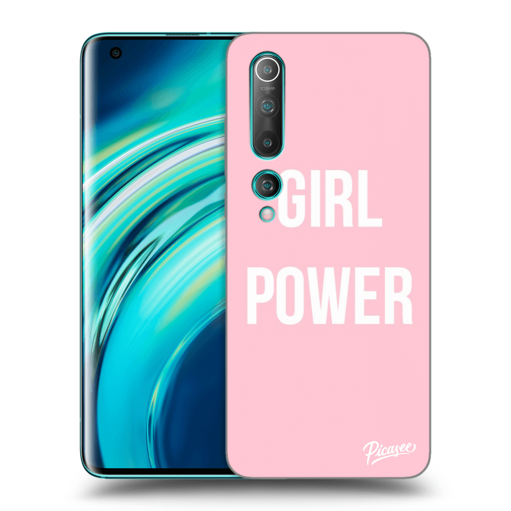 Picasee silikonowe czarne etui na Xiaomi Mi 10 - Girl power