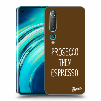 Picasee silikonowe czarne etui na Xiaomi Mi 10 - Prosecco then espresso