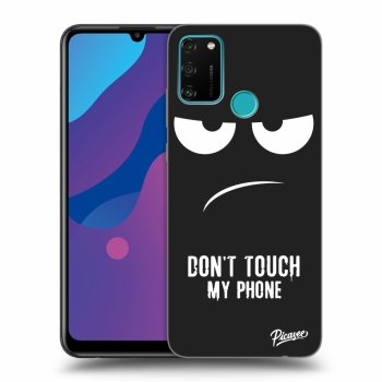 Picasee silikonowe czarne etui na Honor 9A - Don't Touch My Phone