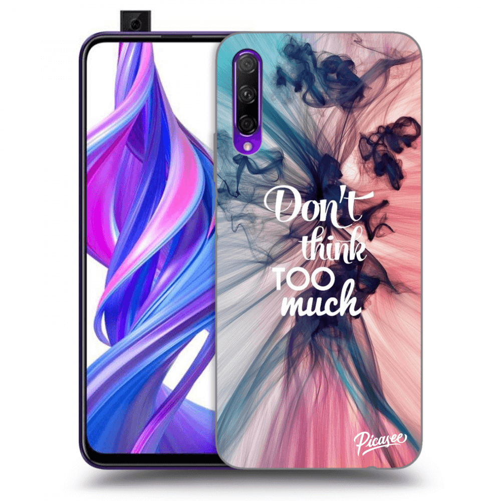 Picasee silikonowe czarne etui na Honor 9X Pro - Don't think TOO much