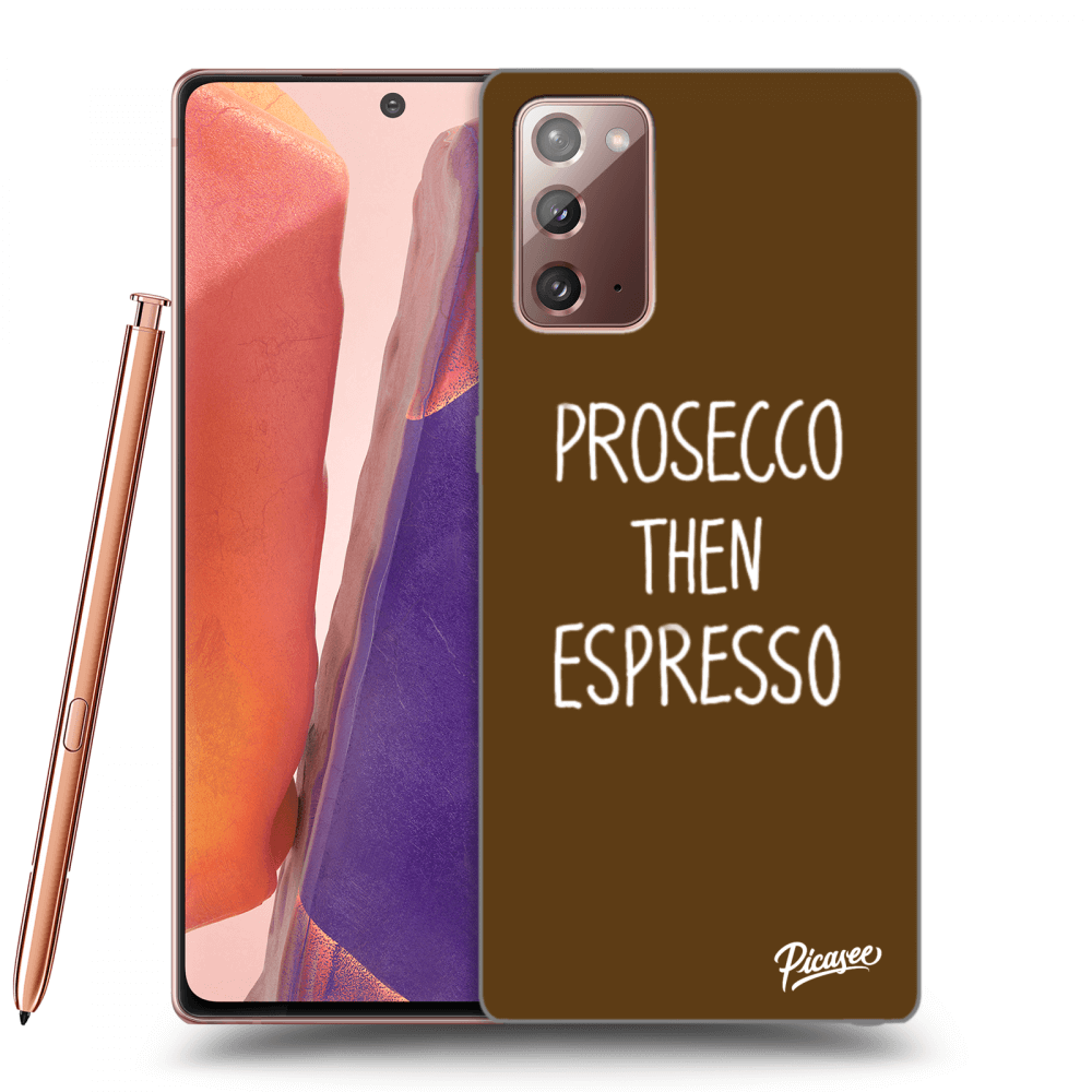 Picasee silikonowe przeźroczyste etui na Samsung Galaxy Note 20 - Prosecco then espresso