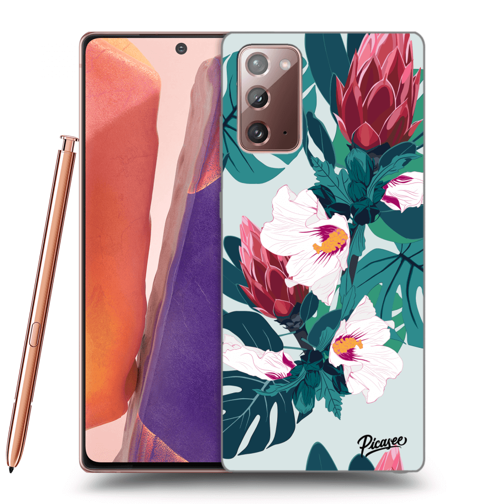 Picasee silikonowe przeźroczyste etui na Samsung Galaxy Note 20 - Rhododendron