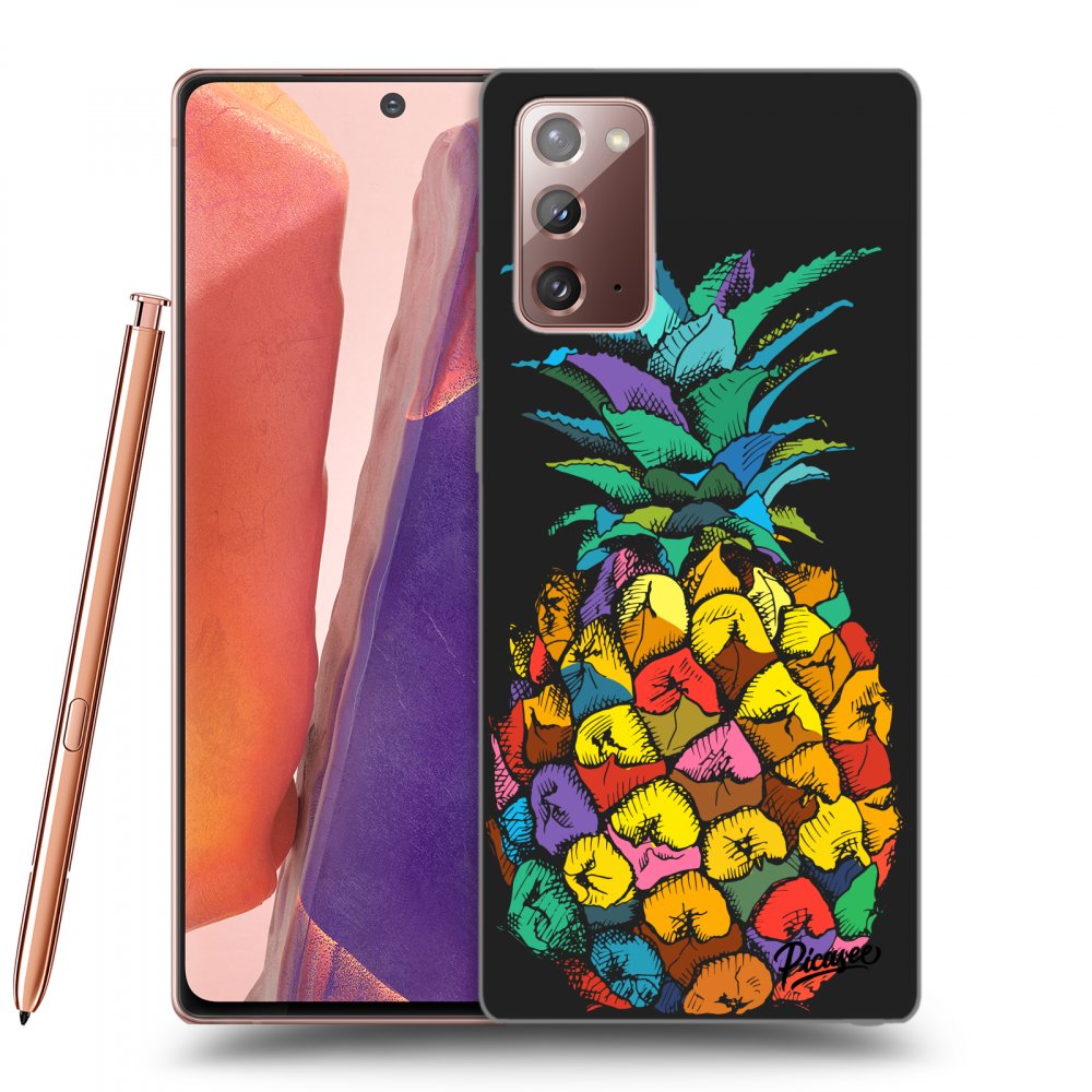 Picasee silikonowe czarne etui na Samsung Galaxy Note 20 - Pineapple