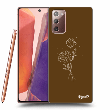 Picasee silikonowe przeźroczyste etui na Samsung Galaxy Note 20 - Brown flowers