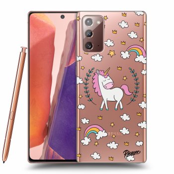 Picasee silikonowe przeźroczyste etui na Samsung Galaxy Note 20 - Unicorn star heaven